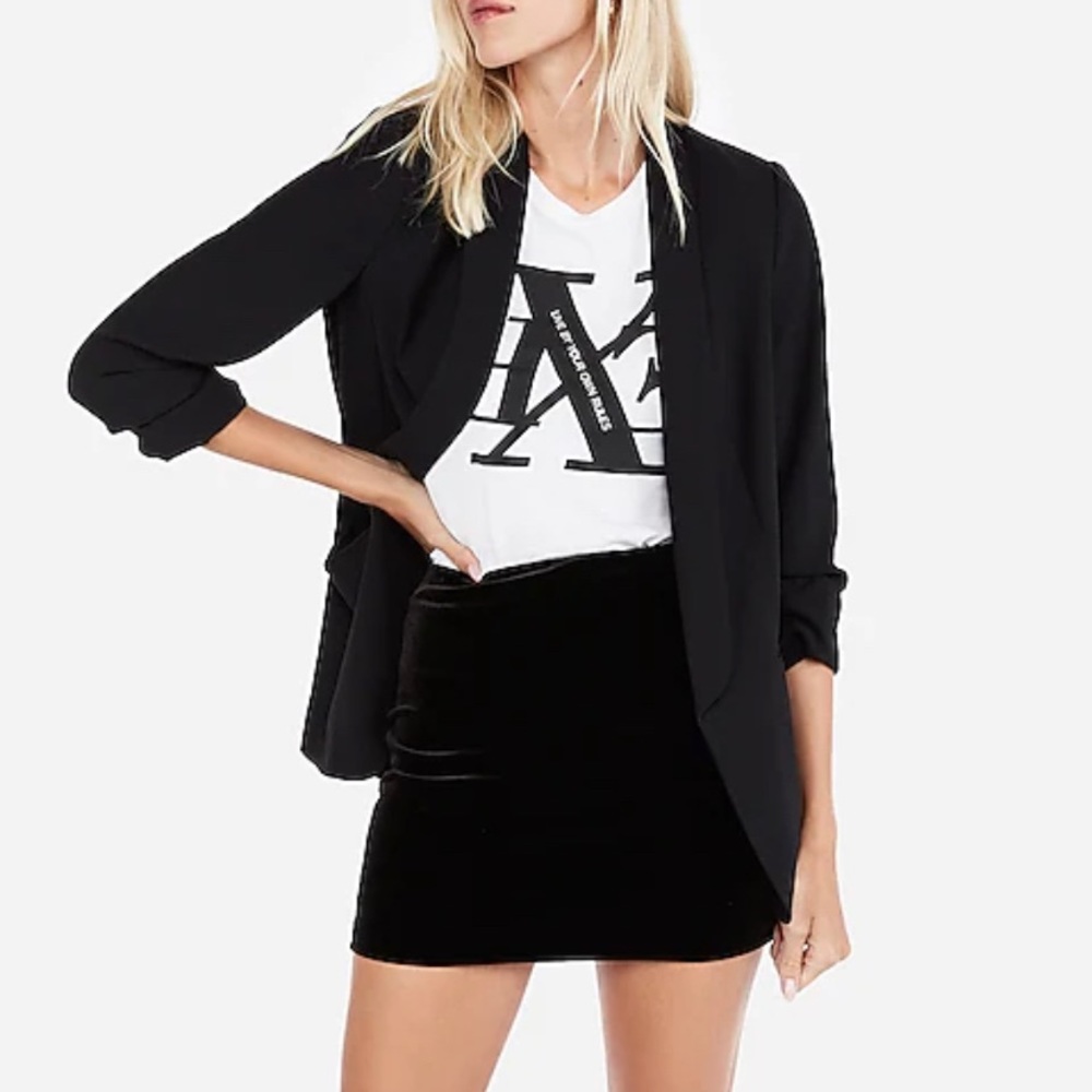 Express high waisted velvet mini skirt